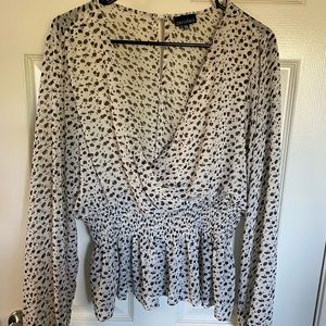 Black Dotted Printed Blouse